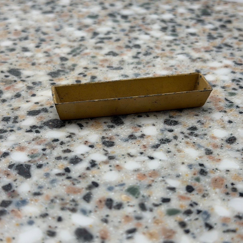 Vintage Miniature Metal Trough France Mustard Yellow Farm